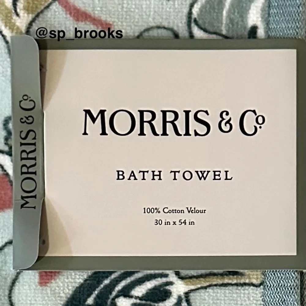 🎁2PC Morris & Co. Bath Towels - Hyacinth Pattern - 100% Cotton Bath Towels